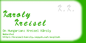 karoly kreisel business card